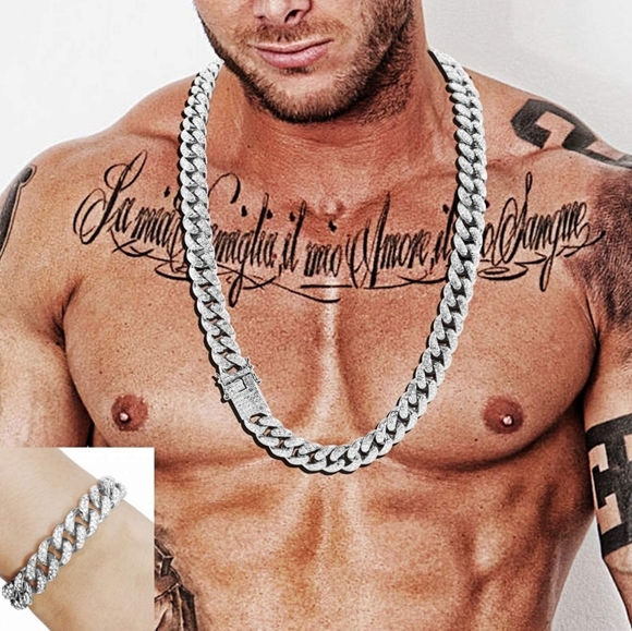 Cuban Chains 18K gold Plated Iced-Out Necklace - Picture 6 of 7